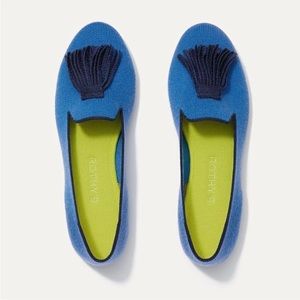 Rothy's Merino Tassel Loafer Blue Women’s Mule Slip On Flat NWT